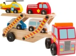 Melissa & Doug Autotransporter Für Einsatzfahrzeuge Aus Holz