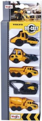 Maisto Volvo Bauerfahrzeuge 8cm, 5er-Set, WB 3 Maisto Volvo Bauerfahrzeuge 8cm, 5er-Set, WB