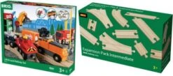 BRIO Großes Güterbahnhofset Inkl. 9 BAHN SCHIENEN Mittleres Schienen-Sortiment