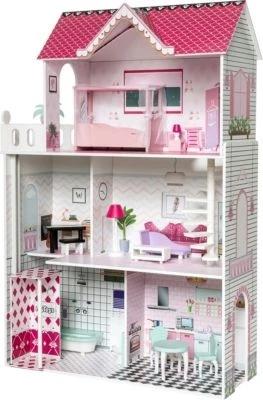 MyToys ORIGINALS Puppenhaus Mit 13 Möbeln, Pink 3 MyToys ORIGINALS Puppenhaus Mit 13 Möbeln, Pink