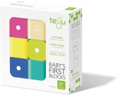 TEGU Baby Magnet-Holz-Bauklötze, 6 Teile 3 TEGU Baby Magnet-Holz-Bauklötze, 6 Teile