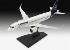 Model Set Airbus A320neo Lufthansa "New Livery", Revell Modellbausatz Mit Basiszubehör Im Maßstab 1:144, 38 Teile, 26,1 Cm
