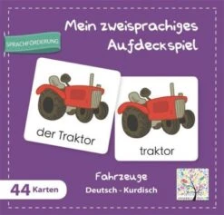 Schulbuchverlag Anadolu Mein Zweisprachiges Aufdeckspiel, Fahrzeuge Deutsch-Kurdisch (Kinderspiel)