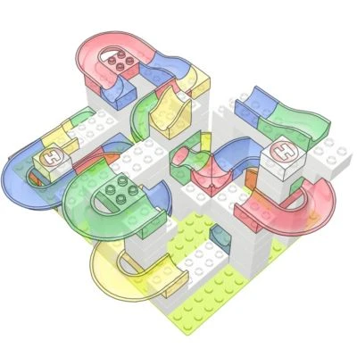 Hubelino 120-teiliges Weißes Bausteine Set - Kugelbahn Erweiterung 420619 4 Hubelino 120-teiliges Weißes Bausteine Set - Kugelbahn Erweiterung 420619 – Bild 2