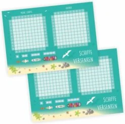 Nikima Papeterie 2er Set A6 Spielblock Schiffe Versenken Reisespiel Flottenmanöver Reisespiele