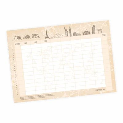 Nikima Papeterie A4 Spielblock Stadt Land Fluss Reisespiel Reisespiele 3 Nikima Papeterie A4 Spielblock Stadt Land Fluss Reisespiel Reisespiele