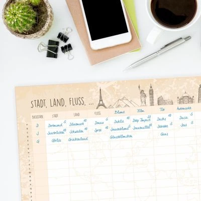 Nikima Papeterie A4 Spielblock Stadt Land Fluss Reisespiel Reisespiele 6 Nikima Papeterie A4 Spielblock Stadt Land Fluss Reisespiel Reisespiele – Bild 4