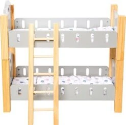MyToys ORIGINALS Holz Puppenetagenbett, Grau Mit Bettwäsche -Spielzeug Rabatte Geschäft 19919013 04