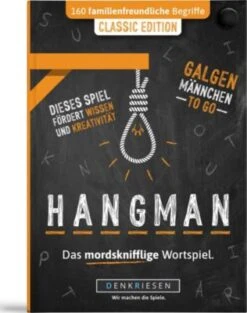 DENKRIESEN Wortspiel Hangman - Classic Edition - Galgenmännchen To Go