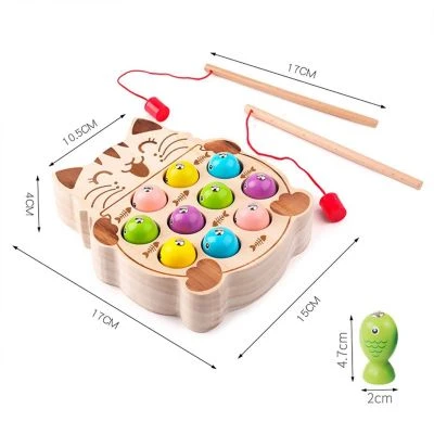 BeebeeRun® Holz Angelspiel Mit Magnetischen Fische 6 BeebeeRun® Holz Angelspiel Mit Magnetischen Fische – Bild 4