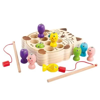 BeebeeRun® Holz Angelspiel Mit Magnetischen Fische 7 BeebeeRun® Holz Angelspiel Mit Magnetischen Fische – Bild 5