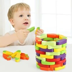 BeebeeRun® Holzbausteine Gemüseturm, 54 Teile -Spielzeug Rabatte Geschäft 22039466 06