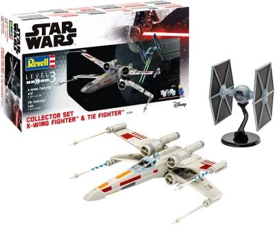 Collector Set X-Wing Fighter Und TIE Fighter, Revell Modellbausatz Star Wars Mit Basiszubehör Im Maßstab 1:57 & 1:65, 68 Teile, 21,8 + 16 Cm 3 Collector Set X-Wing Fighter Und TIE Fighter, Revell Modellbausatz Star Wars Mit Basiszubehör Im Maßstab 1:57 & 1:65, 68 Teile, 21,8 + 16 Cm