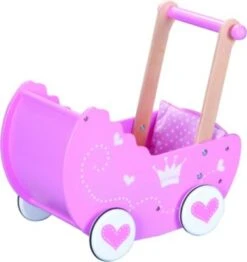 Lelin Holzspielzeug Lauflernwagen / Puppenwagen