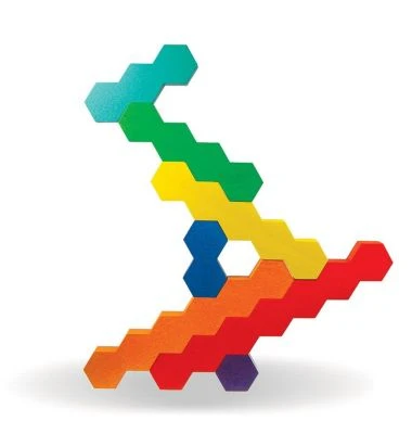 SINA®SPIELZEUG Holzspielzeug Bausteinspiel Honeycomb 7 Steine 6 SINA®SPIELZEUG Holzspielzeug Bausteinspiel Honeycomb 7 Steine – Bild 4