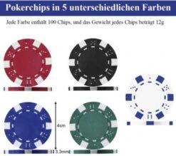 COSTWAY® Pokerset Mit 500 Laser-Chips -Spielzeug Rabatte Geschäft 22983131 04