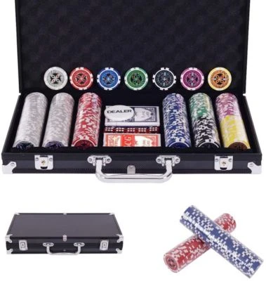 COSTWAY® Pokerset 300 Laser-Chips 5 COSTWAY® Pokerset 300 Laser-Chips – Bild 3