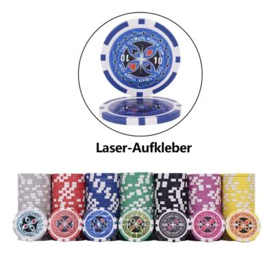 COSTWAY® Pokerset 300 Laser-Chips 6 COSTWAY® Pokerset 300 Laser-Chips – Bild 4