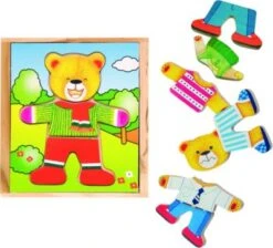 Woodyland Holzspielzeug Dress Up "Bär Teddy" / Legespiel