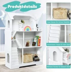 COSTWAY® Puppenhaus Kinderregal 81x29x116cm 11 COSTWAY® Puppenhaus Kinderregal 81x29x116cm -Spielzeug Rabatte Geschäft 23416379 04