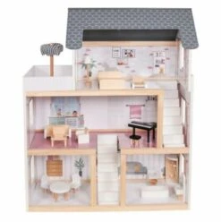 Coemo Puppenhaus Lara Holz Möbliert 3 Etagen -Spielzeug Rabatte Geschäft 23571586 02
