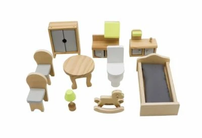 Coemo Puppenstube Anna Holz Komplett Möbliert 3 Etagen 6 Coemo Puppenstube Anna Holz Komplett Möbliert 3 Etagen – Bild 4