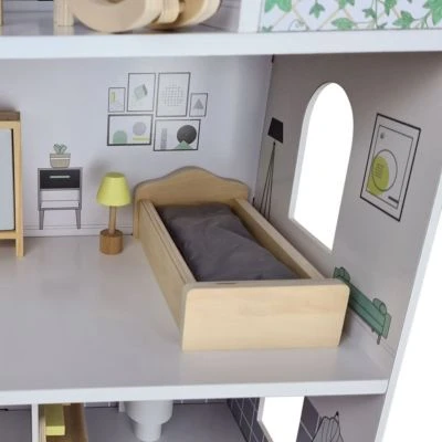 Coemo Puppenstube Anna Holz Komplett Möbliert 3 Etagen 8 Coemo Puppenstube Anna Holz Komplett Möbliert 3 Etagen – Bild 6