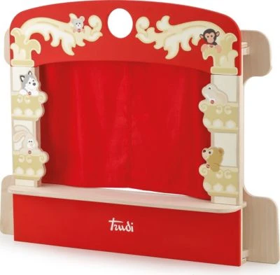 Trudi By Sevi Kasperletheater Aus Holz 58 X 56 X 21 Cm, Puppentheater Bühne Mit Stoffgardinen Zum Auf- Und Zuziehen (88014) 4 Trudi By Sevi Kasperletheater Aus Holz 58 X 56 X 21 Cm, Puppentheater Bühne Mit Stoffgardinen Zum Auf- Und Zuziehen (88014) – Bild 2