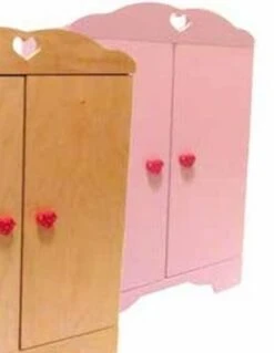 HOLZ-WENZEL Puppenschrank Julia + Einlegeböden & Kleiderstange Puppenmöbel Puppenkommode