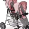 CHIC 2000 Tandem-Buggy Puppenzwillingswagen TWINNY, Melange Grau-rosa -Spielzeug Rabatte Geschäft 24957576 01