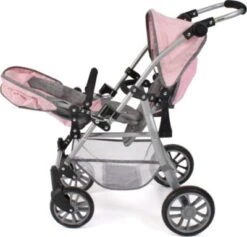 CHIC 2000 Tandem-Buggy Puppenzwillingswagen TWINNY, Melange Grau-rosa -Spielzeug Rabatte Geschäft 24957576 04