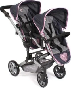 CHIC 2000 Puppenwagen Linus Duo, Melange Grau-navy