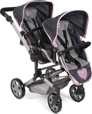 CHIC 2000 Puppenwagen Linus Duo, Melange Grau-navy 3 CHIC 2000 Puppenwagen Linus Duo, Melange Grau-navy
