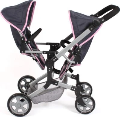 CHIC 2000 Puppenwagen Linus Duo, Melange Grau-navy 6 CHIC 2000 Puppenwagen Linus Duo, Melange Grau-navy – Bild 4