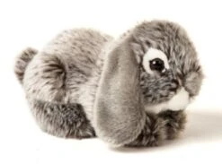 UNI-TOYS® Widderkaninchen, Liegend (2-teilig) - Grau-weiß Und Beige-weiß - Je 18 Cm (Länge) - Plüsch-Hasen, Kaninchen - Plüschtiere Kuscheltiere