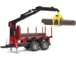 BRUDER 02252 Rückeanhänger M. Ladeklappe Und Holzgreifer