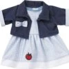 Emil Schwenk Sommerkleid + Jeansjacke, Gr. 43 (für Puppen 42-45 Cm)