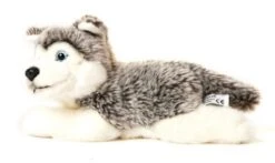 UNI-TOYS® Husky Welpe Grau, Liegend - 23 Cm (Länge) - Plüsch-Hund - Plüschtier Kuscheltiere -Spielzeug Rabatte Geschäft 25980488 03