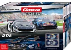 CARRERA DIGITAL 132 - DTM Bull And Horse Autorennbahn Mit Ferrari 488 GT3 „Red Bull AF Corse, No.30“ Und Ferrari 488 GT3 „AlphaTauri AF Corse, No.23“