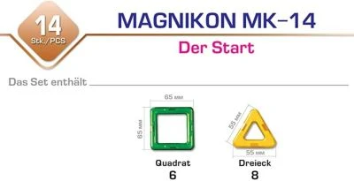 MAGNIKON Magnetische Bausteine, Magnetbau-Set Der Start, 14-Teilig, Standardgröße, Konstruktion Blöcke, Magnetbaukästen, Konstruktionsspielzeug, Magnetbausteine 8 MAGNIKON Magnetische Bausteine, Magnetbau-Set Der Start, 14-Teilig, Standardgröße, Konstruktion Blöcke, Magnetbaukästen, Konstruktionsspielzeug, Magnetbausteine – Bild 6