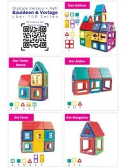 MAGNIKON Magnetische Bausteine MK-84, Magnetbau-Set "Das Schloss", 84-Teilig, Standardgröße, Konstruktion Blöcke -Spielzeug Rabatte Geschäft 26669003 05