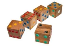 LOGOPLAY 5 Spielwürfel Im Set - Würfel 4 Cm Kantenlänge Aus Holz Mit Farbigen Punkten -Spielzeug Rabatte Geschäft 26733553 03