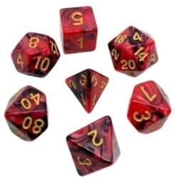 Dice4friends 7-tlg. RPG Würfelset: Racing Redberry/Black