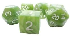 Dice4friends 7-tlg. RPG Würfelset Pearl: Lightgreen/White