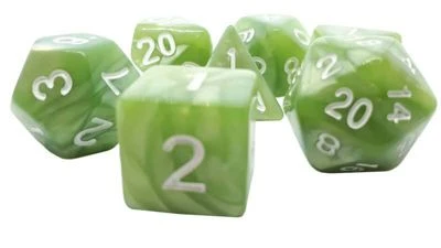 Dice4friends 7-tlg. RPG Würfelset Pearl: Lightgreen/White 3 Dice4friends 7-tlg. RPG Würfelset Pearl: Lightgreen/White