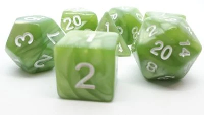 Dice4friends 7-tlg. RPG Würfelset Pearl: Lightgreen/White 4 Dice4friends 7-tlg. RPG Würfelset Pearl: Lightgreen/White – Bild 2