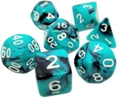 Dice4friends 7-tlg. RPG Würfelset: Blue Panda