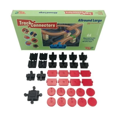 TOY2 Rundum Gross - 33 Track Connectors/Schienenzubehör Holzeisenbahn Allround Large 3 TOY2 Rundum Gross - 33 Track Connectors/Schienenzubehör Holzeisenbahn Allround Large