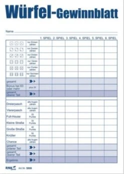 RNK Verlag Block Würfelspiel-Gewinnblatt, A6, 1 X 111 Blatt, 666 Spiele 12 RNK Verlag Block Würfelspiel-Gewinnblatt, A6, 1 X 111 Blatt, 666 Spiele -Spielzeug Rabatte Geschäft 28370197 05