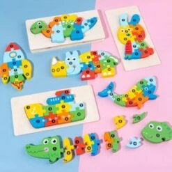 Syntek Bauklötze Für Kinder Holzklötze Für Kinder Mit 3D-Formen - Flugzeug -Spielzeug Rabatte Geschäft 29087365 04